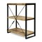 GDFStudio Warthen Brinkley Modern Industrial Handcrafted 3 Shelf Mango Wood Shelving Unit, Natural and Black